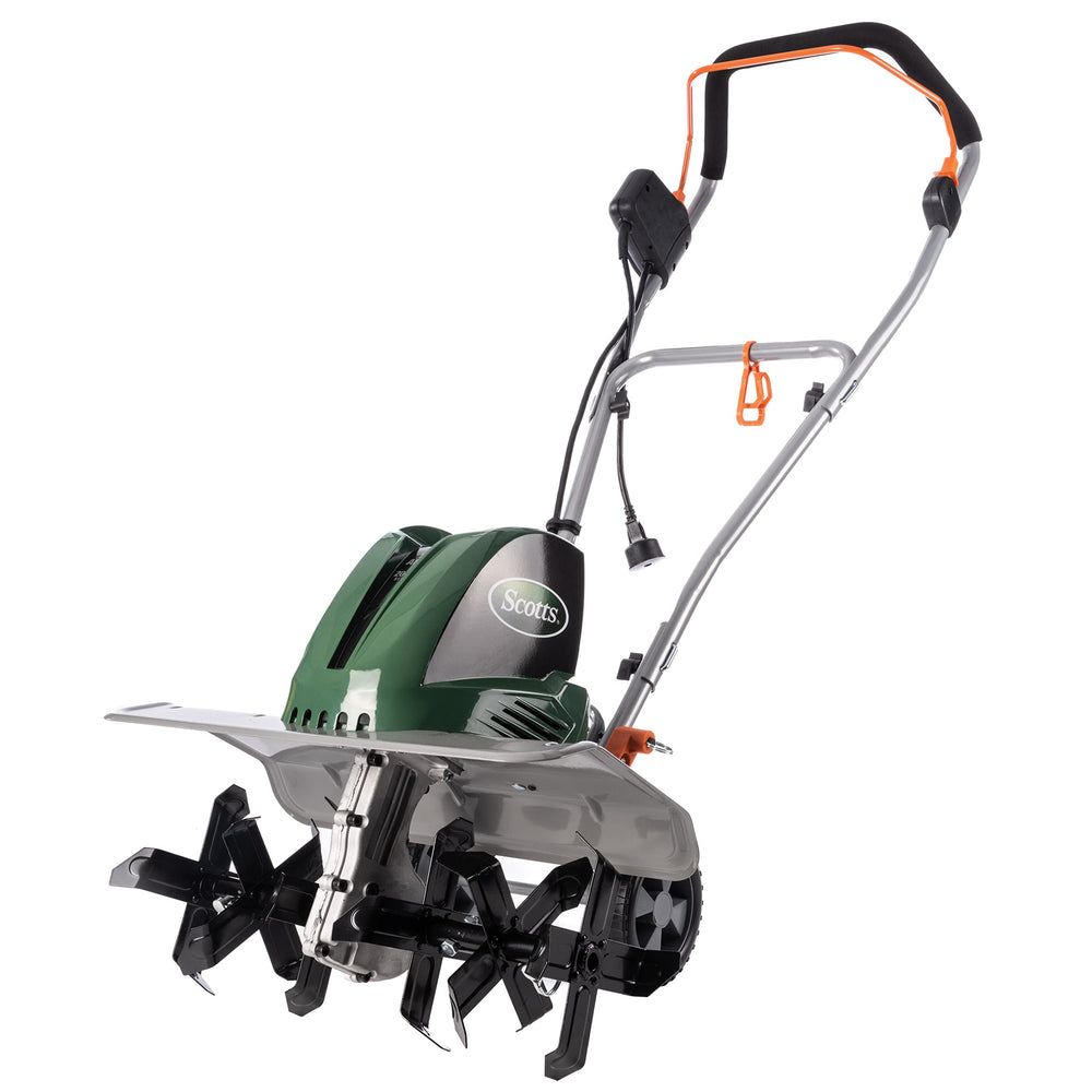 Scotts front profile showing compact cultivator and wide working width benefit