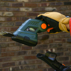 Scotts telescopic handle extended for reach and upright trimming