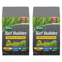 Scotts Triple Action front packaging showing product benefits and coverage