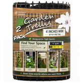 Scroll Trellis front view mounted on deck post showing neat plant support