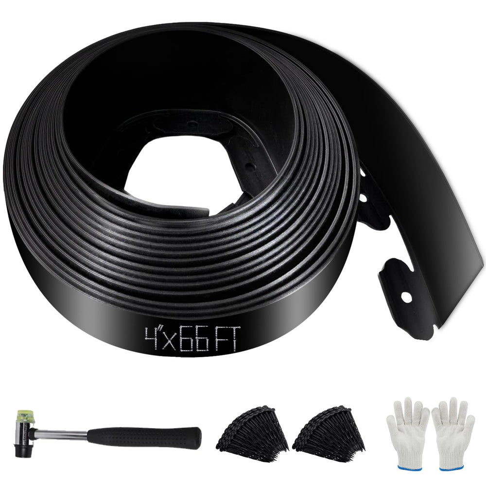 SDLDEER front view of 66FT edging kit showing length and included tools for easy installation