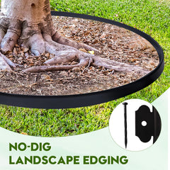 SDLDEER edging installed around a curved flower bed demonstrating neat, flexible borders