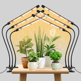 SDOVUERC front view of tri-head grow light showing compact design and heads
