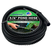 Sealproof front view of 20 ft corrugated pond tubing showing product and length benefit