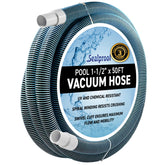 Sealproof front view of coiled hose showing durable construction and benefit of long reach