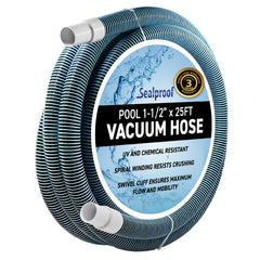 Sealproof front view of 25ft hose showing length and durable build for reliable cleaning