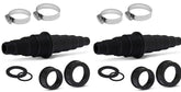 Sealproof front packaging showing two universal pond fittings and benefits