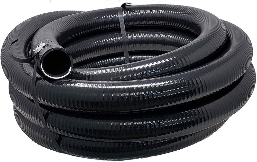 Sealproof hose front view showing 1-1/2 inch ID and 25 ft length, reliable connection