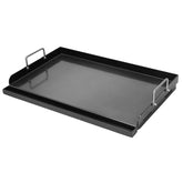 SearCook front view griddle showing full 25x16 flat surface and polished edges for easy serving