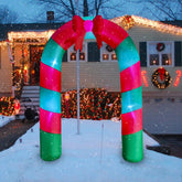 SEASONBLOW front view of candy archway creating festive entrance