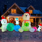 SEASONBLOW front view of 10 ft polar bear inflatable showing full festive shape and appeal