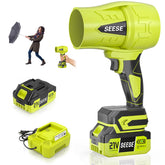 Seese front view of blower showing compact profile and portability benefit