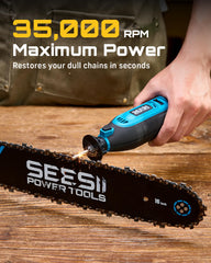 SEESII close-up array of six diamond bits highlighting durability and fit