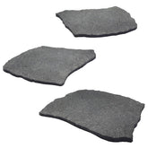 Sekcen front view of three rubber stepping stones showing pack benefit