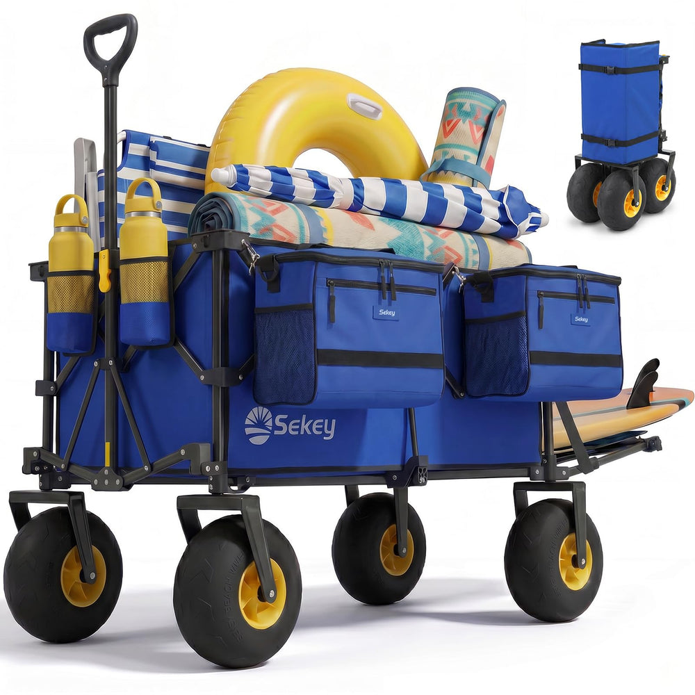 Sekey heavy duty beach wagon front view showing sturdy frame and cargo space