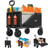 Semoprus front view folded wagon showing compact portability and trunk-ready size