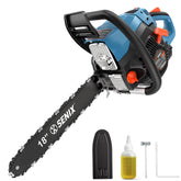 SENIX chainsaw front angle showing compact lightweight design and easy transport
