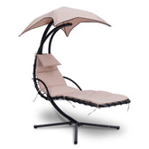 SereneLife front view showing curved chaise lounge and canopy for comfortable outdoor relaxation