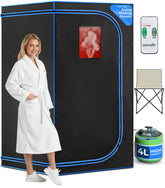 SereneLife front view of portable sauna tent showing compact spa setup and convenience