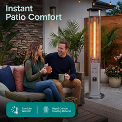 SereneLife close-up of aluminum reflector directing infrared heat for better comfort