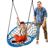 SereneLife front view of saucer swing showing roomy seat and padded rim benefit comfort