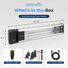 SereneLife side profile highlighting slim aluminum frame and weatherproof design