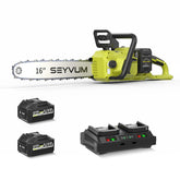 SEYVUM front view of chainsaw kit showing included accessories and portability benefit