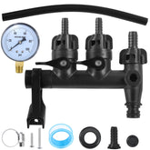 SFAED manifold front assembly showing gauge and valves for leak-free control