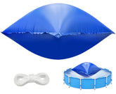 Sfcddtlg front view of 8'x8' pool pillow showing durable build and easy setup benefit