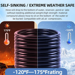 SGZFTAO hose submerged on pond bottom showing stable aeration placement