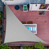 ShadeMart right-triangle canopy front view showing coverage and modern look