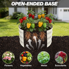 SHALL view of planter open base demonstrating improved drainage and root health
