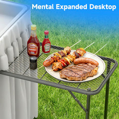 SHAREWIN folded table in car trunk demonstrates compact transport and easy carry