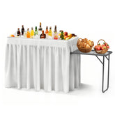 SHAREWIN front view of folded cooler table shows portability and storage convenience