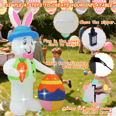 SHDEJTG bunny and egg lit at night for bright yard visibility