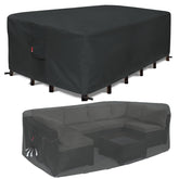 SheeChung front view showing cover protecting full patio set and keeping furniture dry