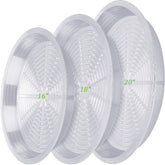 Shellwei clear saucers front pack showing full 18-piece set and benefit of organized storage
