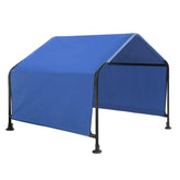 ShelterLogic front view of assembled pet canopy showing shelter protection