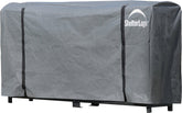 ShelterLogic front view of 8-foot cover protecting stacked firewood for all-season use