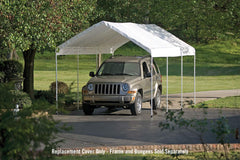 ShelterLogic SuperMax installed on a 2-inch frame showing taut cover and finished look