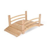 Shine Company cedar garden bridge front view shows craftsmanship and curb appeal