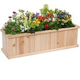 Shine Company front view of cedar raised bed showing sturdy construction and quick setup benefit