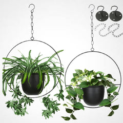 Shineloha front view hanging planter showing clean modern silhouette and easy hanging