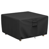 SHINESTAR front view showing fitted cover protecting fire pit table benefit weather resistance