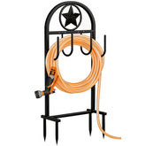 Shomextol front view star-style holder shows tidy hose storage benefit