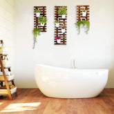 ShopLaLa front view of three wooden wall planters showing sizes and clean design