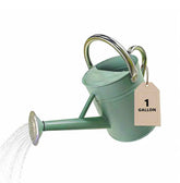 shopwithgreen gold watering can front view shows stylish shape and durable finish