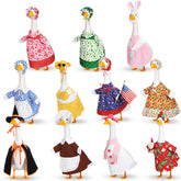 Silicherry front view of dressed porch goose showing festive appeal