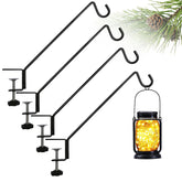 Silintion front view of four black deck hooks showing sturdy design and benefit of multiple hang points