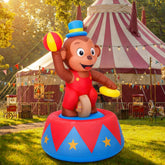 Silipull front view of 5 ft inflatable monkey bright centerpiece
